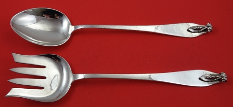 Salad Serving Set handwrought #S49 10 3/4